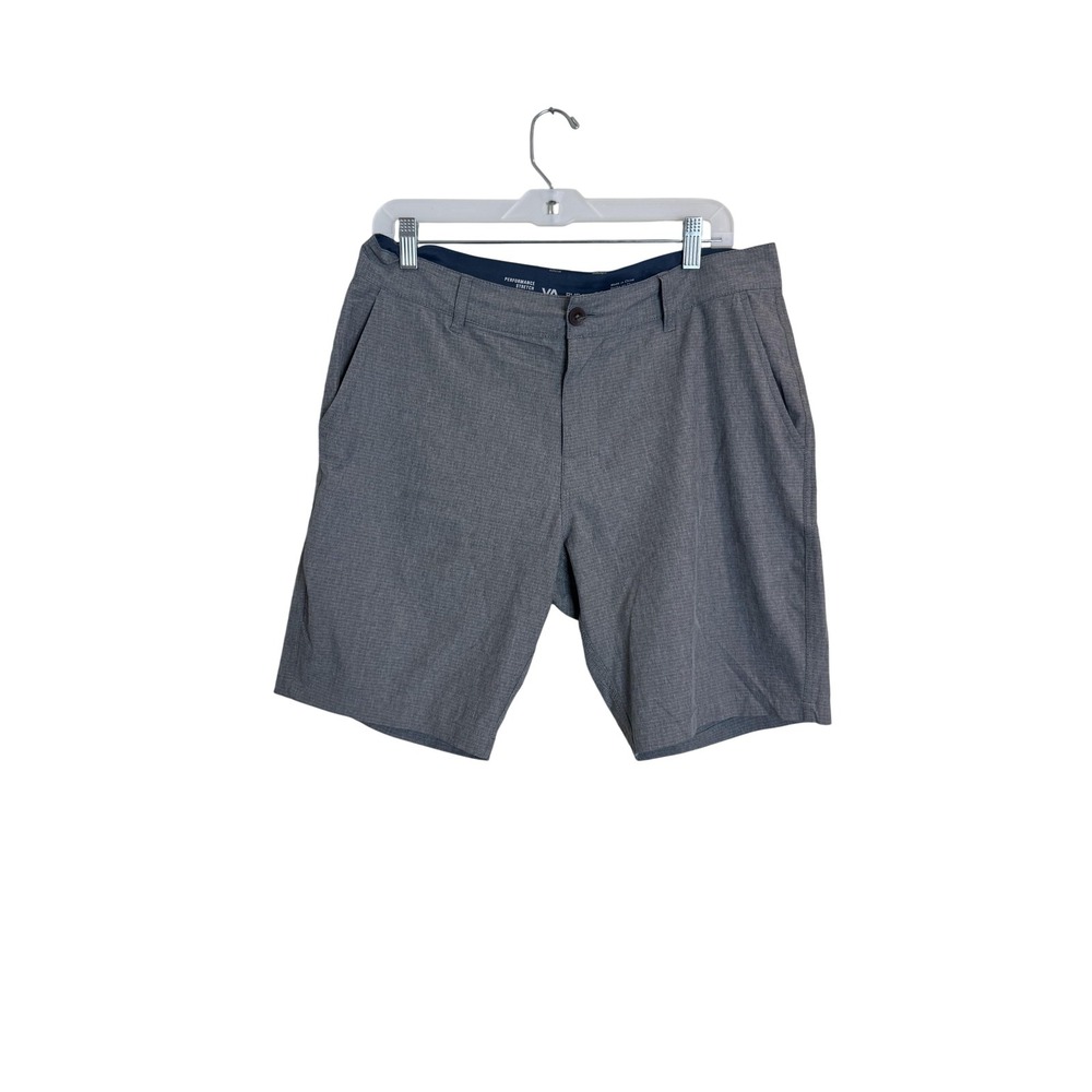 RVCA Performance Stretch Shorts Mens 32 Gray Chino Casual Flat Front‎ Summer